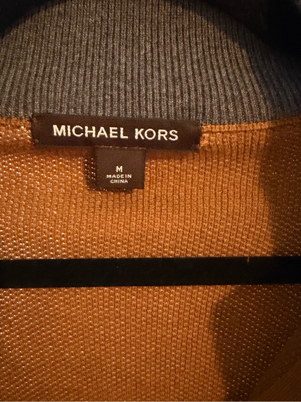 Michael Kors Men's Tan/Brown Ribbed Cardigan